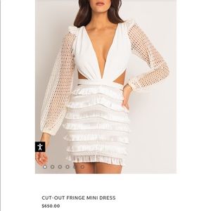 PatBO Cut-Out Fringe Mini Dress, size 2, NWT